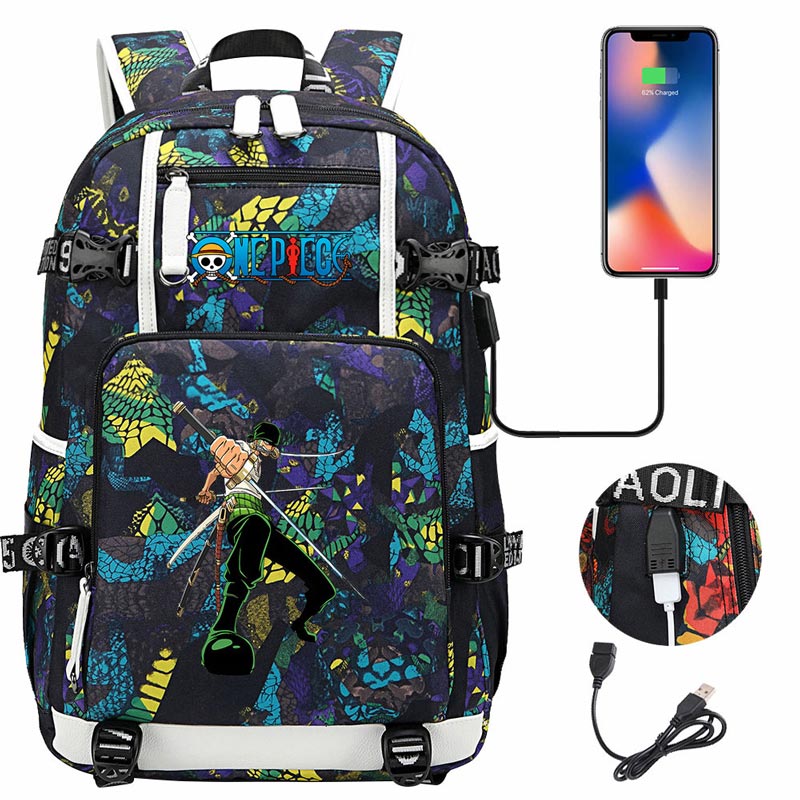 One Piece Travel Backpack One Piece SchoolBag with USB Charging Port