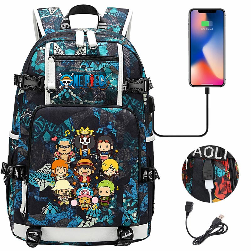 One Piece Travel Backpack One Piece SchoolBag with USB Charging Port