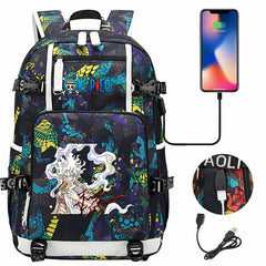 One Piece Travel Backpack One Piece SchoolBag with USB Charging Port