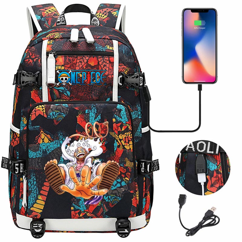 One Piece Travel Backpack One Piece SchoolBag with USB Charging Port