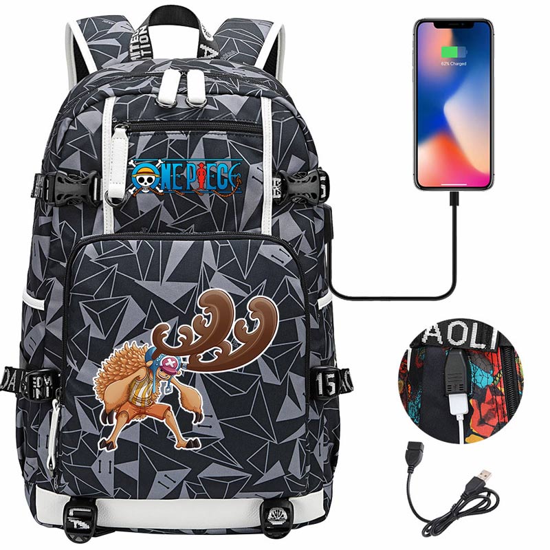 One Piece Travel Backpack One Piece SchoolBag with USB Charging Port