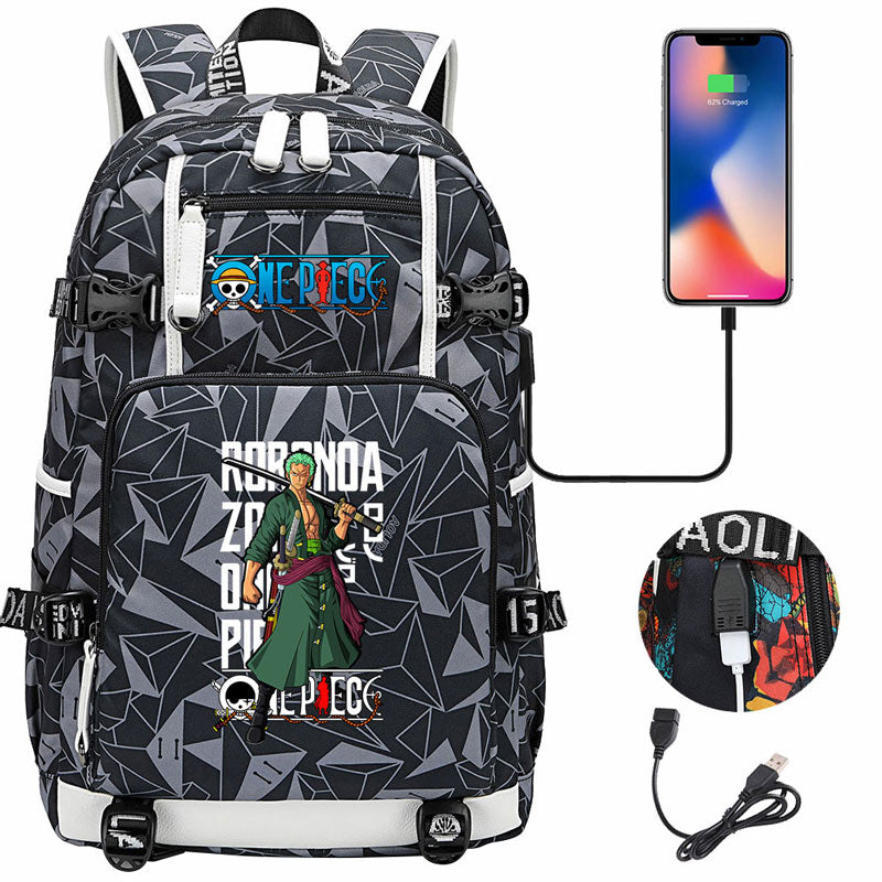 One Piece Travel Backpack One Piece SchoolBag with USB Charging Port