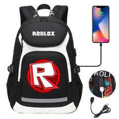 Roblox Backpack Travel Backpack Roblox SchoolBag With USB Charging Port