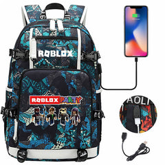 Roblox Backpack Travel Backpack Roblox SchoolBag with USB Charging Port