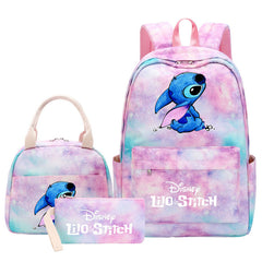 Stitch Schoolbag Backpack Lunch Bag Pencil Case 3pcs Set for Students