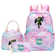The Legends of Zelda Schoolbag Backpack Lunch Bag Pencil Case 3pcs Set for Students
