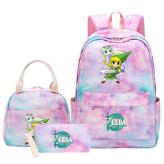 The Legends of Zelda Schoolbag Backpack Lunch Bag Pencil Case 3pcs Set for Students