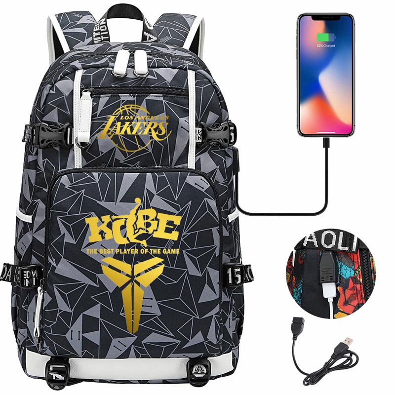 Basketball Lakers 24 Kobe Bryant Backpack Mamba Travel Backpack