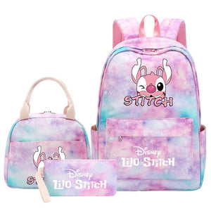 Stitch Schoolbag Backpack Lunch Bag Pencil Case 3pcs Set for Students