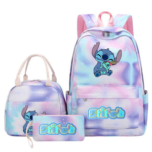 Stitch Schoolbag Backpack Lunch Bag Pencil Case 3pcs Set for Students