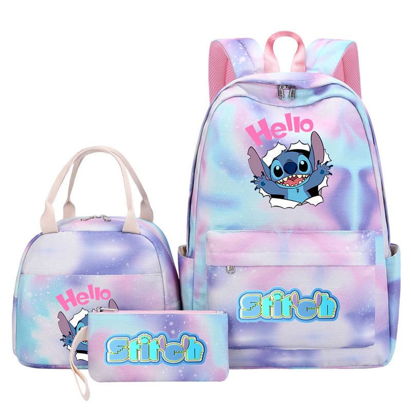 Stitch Schoolbag Backpack Lunch Bag Pencil Case 3pcs Set for