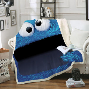 Cookie Monster Blanket for Adult Kids | Anime Fleece Throw Blanket