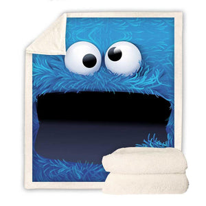 Cookie Monster Blanket for Adult Kids | Anime Fleece Throw Blanket