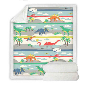 Cartoon Dinosaurs Throw Blanket for Adult Kids | Dinosaurs Blanket for Kids Gift