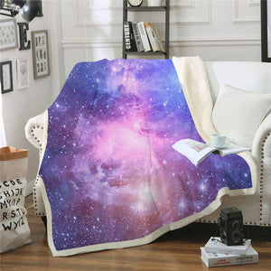 Galaxy Printed Velvet Plush Throw Blanket Galaxy Fleece Blanket for Adult Kids