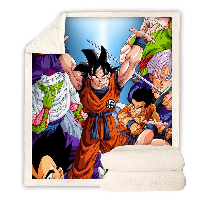 Dragon Ball Z Throw Blanket Anime Plush Blanket for Adult Kid - Homeywow