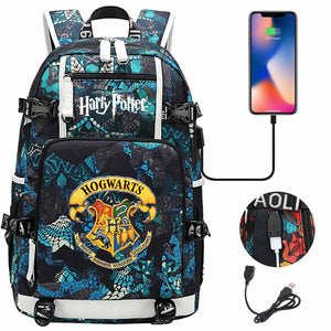Harry Potter Hogwards Backpack Travelling Backpack with USB Charging Port