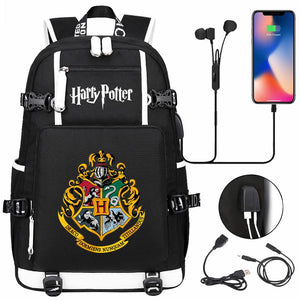 Harry Potter Hogwarts Backpack Travel Backpack School Bag with USB Charging Port