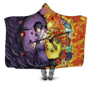 Naruto Sasuke hooded blanket