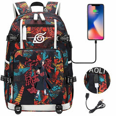 Naruto Backpack Travel Backpack Naruto School Bag with USB Charging Port