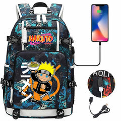 Naruto Backpack Travel Backpack Naruto School Bag with USB Charging Port