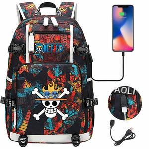 One Piece Travel Backpack One Piece School Bag with USB Charging Port