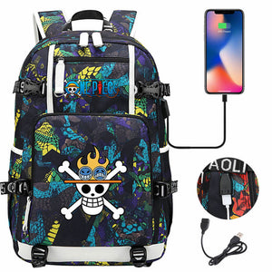 One Piece Travel Backpack One Piece School Bag with USB Charging Port