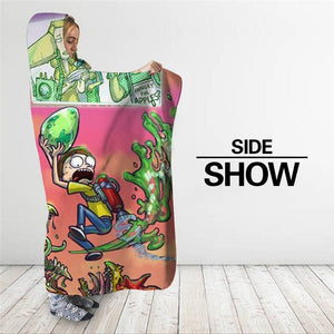 Rick and Morty Hooded Blanket |  Rick&morty Fleece Cartoon Hooded Blanket  for Adults Kids