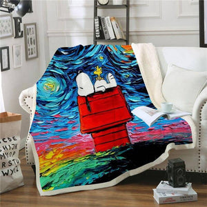 Snoopy Throw Blanket Anime Blanket for Adult Kids