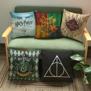 Harry Potter Slytherin Cotton Linen Couch Throw Pillow Case Decorative Pillow Case