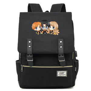 Harry Potter Backpack Harry Potter&Hermione&Ron School Bag