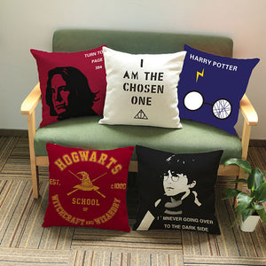 Harry Potter Hogwarts Cotton Linen Couch Throw Pillow Case Harry Potter Decorative Throw Pillow Cover