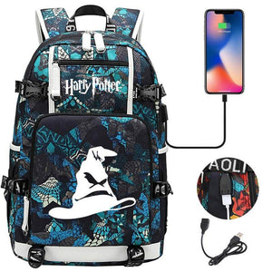 Harry Potter Backpack Travel Backpack School Bag with USB Charging Port