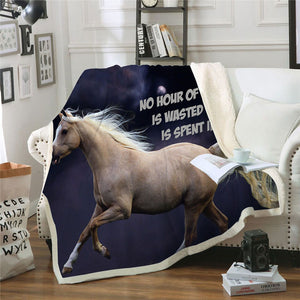 Horse Throw Blanket | Animal Horses Fleece Blanket for Adult Kids