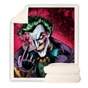 New Skull Throw Blanket for Adult Kids Joker Poker Fleece Blanket