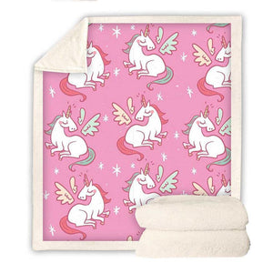 Pink Unicorn Blanket for Adult Kids | Unicorn Fleece Throw Blanket
