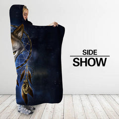 Wolf hooded blanket